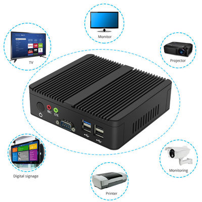 Ventilatorloze Linux Pfsense industriële mini-werkstationcomputer PC N2930 300 Mbps VGA RS232