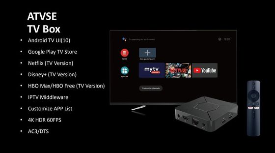 OEM OTT de Stemcontrole Android 10,0 Google-de Doos 4K HD ATV van Dooswifi van TV